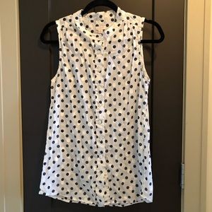 J crew white and black button down